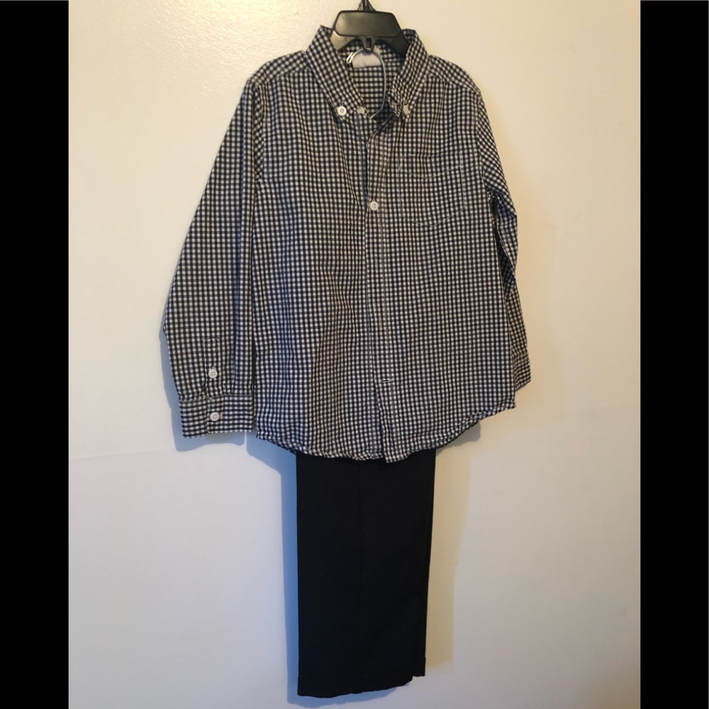 🌹SOLD Boys checkered shirt with pantsSOLD🌹